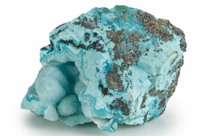 Stunning Druzy Quartz on Chrysocolla - DR Congo #347419